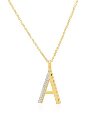Diamond Accent (0.005  ct. t. w.) Initials Pendant Necklace