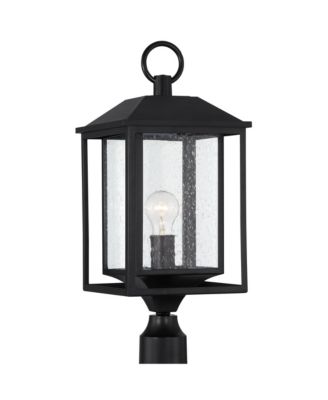 Califa 21 3/4" Black and Seeded Glass Pier Mount Light