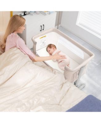 Portable Baby Bedside Bassinet with Adjustable Heights and Bag