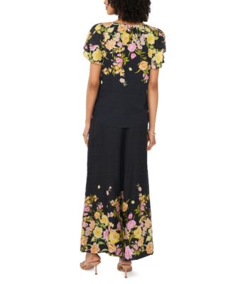 Vince Camuto Women's Crew Neck Tulip-Sleeve Blouse - Macy's