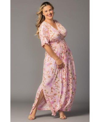 Plus Size Vienna Kimono Sleeve Long Maxi Dress
