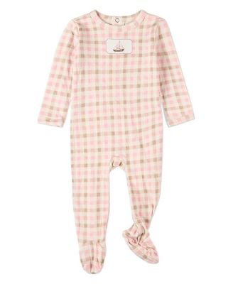 Baby Girls Rayon/Cotton Plaid Pointelle Footie