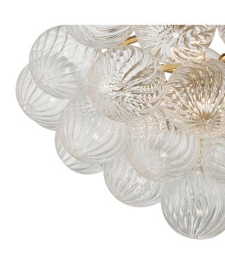 Possini Euro Albaro 18 1/2"W Soft Gold and Glass 2-Light Ceiling Light