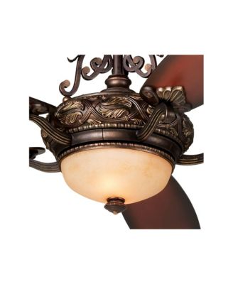 56" Casa Esperanza Teak LED Ceiling Fan with 12" Rod