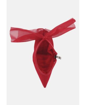 Womens princess organza wrapped style heeled ankle boots