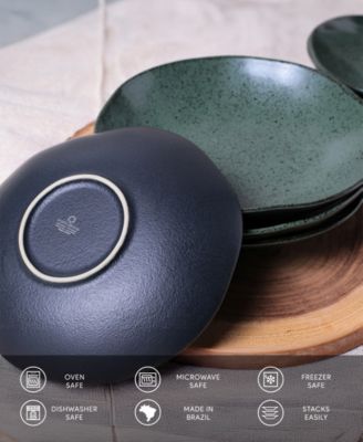 Stoneware Salad Bowls, Set of 6