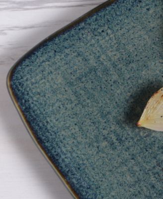 10.63" Stoneware Medium Rectangular Juta Platters, Set of 4