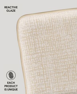 7" Stoneware Rectangular Juta Platters, Set of 4