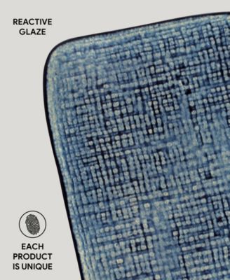 10.63" Stoneware Medium Rectangular Juta Platters, Set of 4