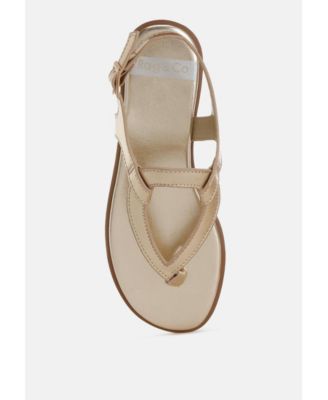 Rag and Co Womens Zorad Metallic Genuine Leather  Flats