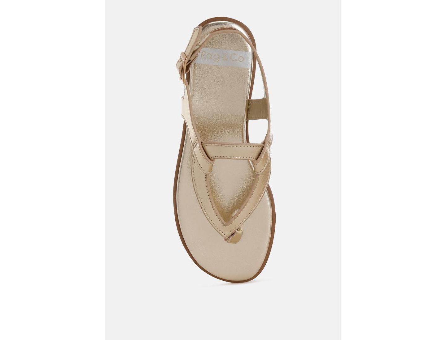 Женские балетки Rag & Co Zorad Metallic Genuine Leather, цвет: Золотой металлик кожаный — фото 6