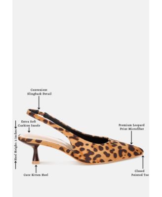 Women's Inana leopard Slingback Kitten Heels