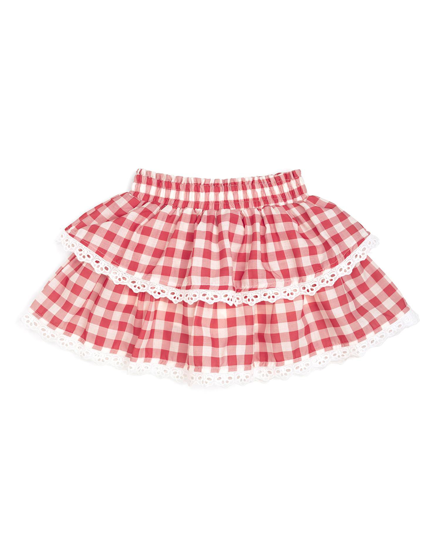 Little Girls Red Gingham Skort