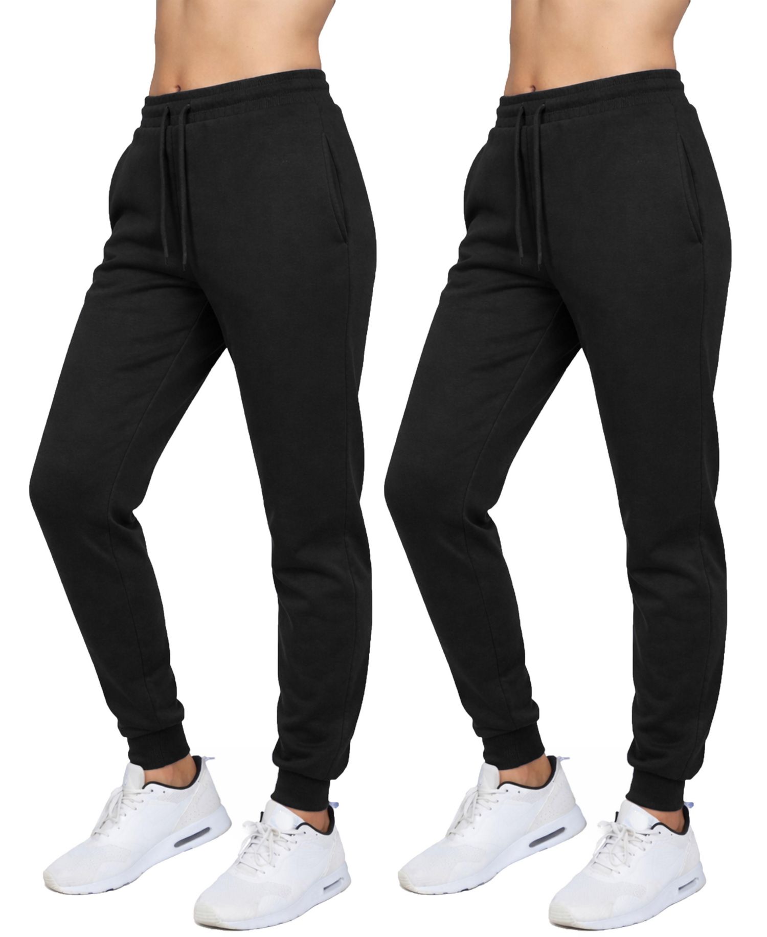 Women's Loose Fit Fleece-Lined Jogger Sweatpants-2 Pack