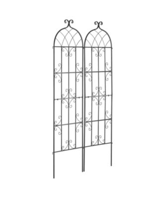 Metal Garden Trellis for Climbing Plants, 71 x 20 in 2-Pack Rustproof Powder-Coated Plant Support