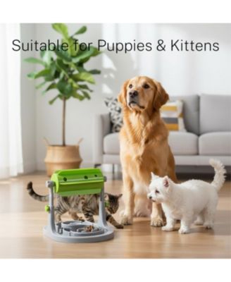 Interactive Dog and Cat Food Puzzle Slow Feeder IQ Trainer Adjustable Height for Small Medium Pets