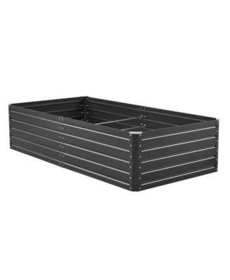 Large Galvalume Raised Garden Bed, 6.7 x 3 x 1.5 ft Metal Planter Box with Rolled Edges