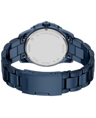 Men's Fossil Blue Dive Three-Hand Navy Stainless Steel Watch 42mm