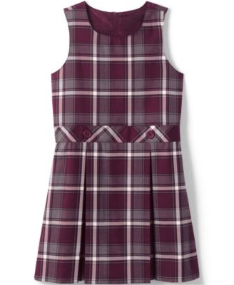Little Girls Plaid Jumper Top of Knee
