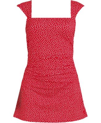 Women's NEW Smoothing Square Neck Ruched Swim Dress Swimsuit