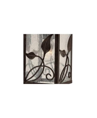 French Garden Rustic Farmhouse Outdoor Wall Light Fixtures Set of 2 Metal 10 1/2" Clear Seedy Glass for Post Exterior