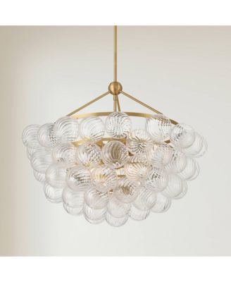 Possini Euro Albaro 27"W Fluted Glass 9-Light Pendant Light