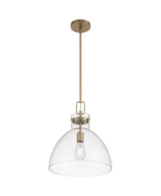 Possini Euro Hammon 14" Wide Aged Brass and Glass Pendant Light