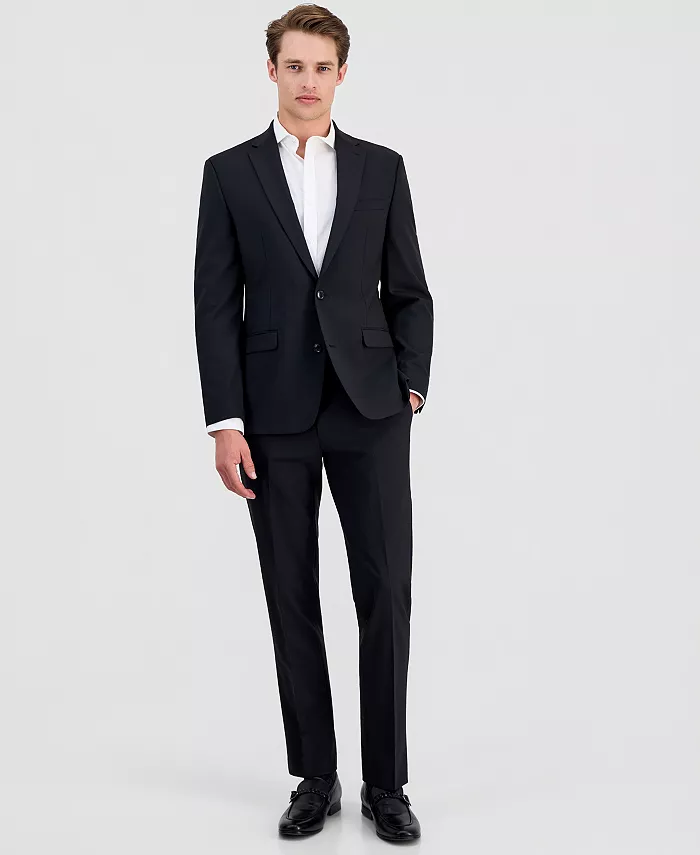Men's Slim-Fit Solid Wool Suit Separates - thumbnail 4