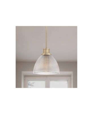10"W Brass and Vintage Glass Mini Pendant Light