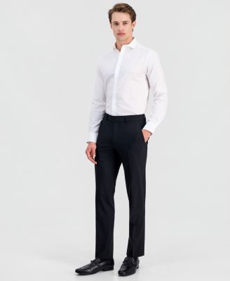 Men's Slim-Fit Wool Suit Pants