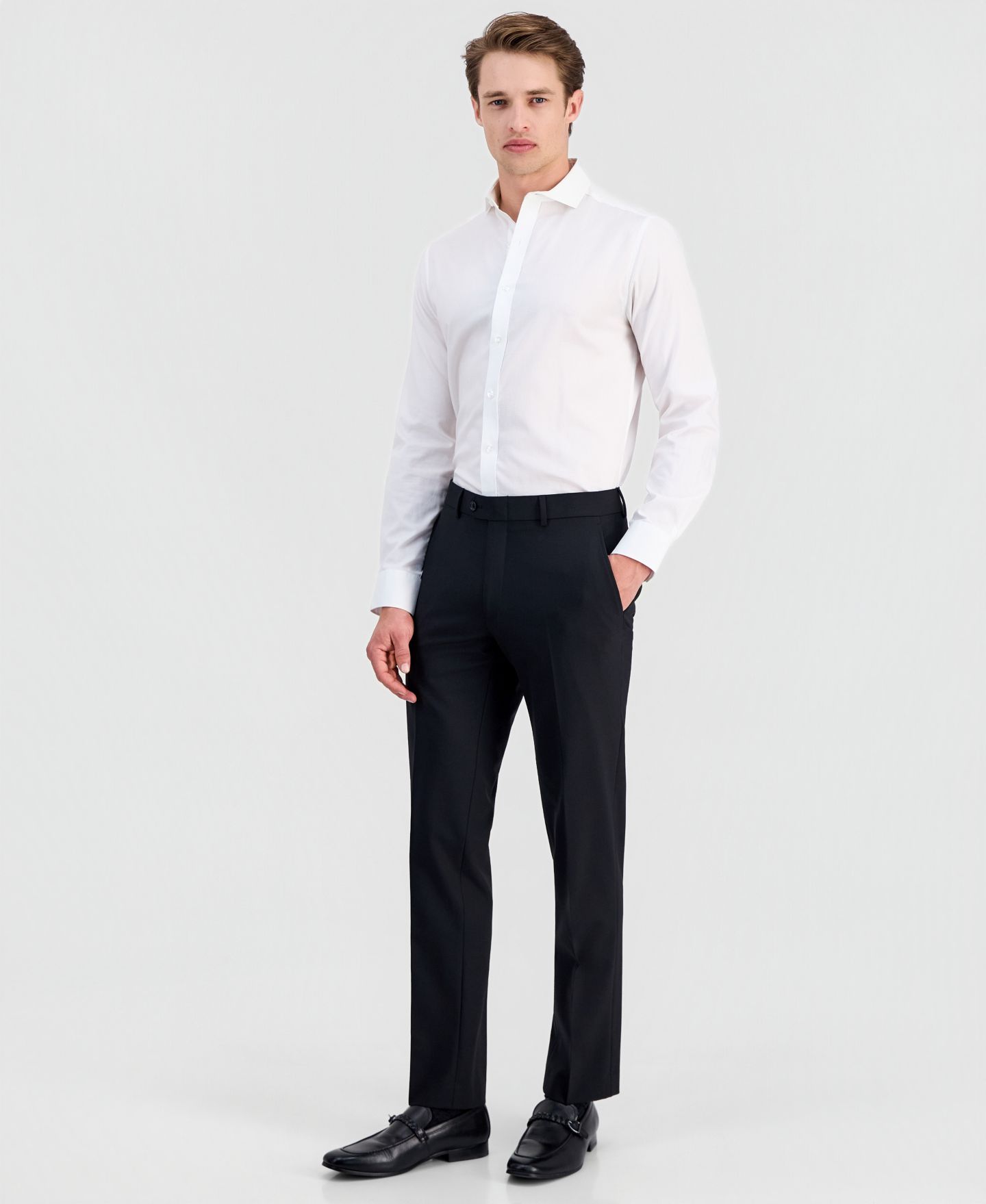 Мужские брюки Bar III Slim-Fit Wool Suit, цвет: Чёрный — фото 1