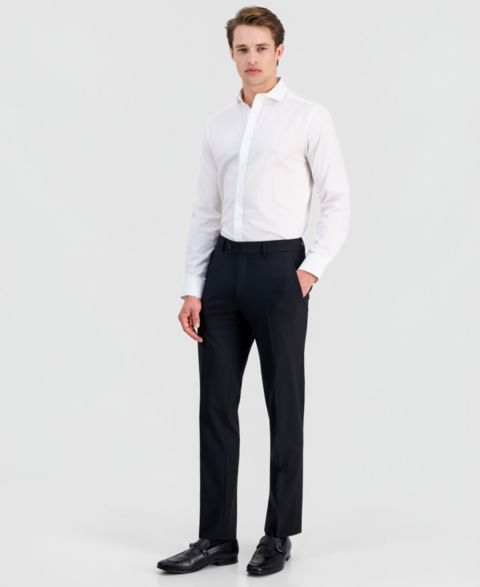 Мужские брюки Bar III Slim-Fit Wool Suit, цвет: Чёрный