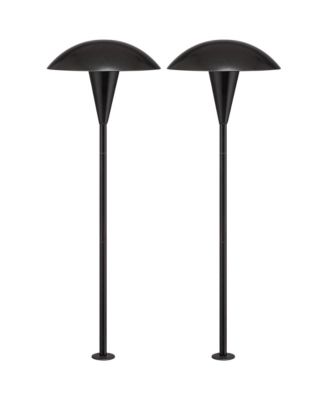 Grant High Mid Century Modern Outdoor Landscape Mushroom Path Lights Porch House Set of 2 LED Bulb Metal