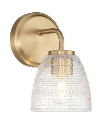 Possini Euro Sabrina 9" High Satin Brass and Glass Wall Sconce