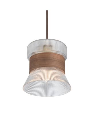 Possini Euro Carasco 7 1/2" Wide Wood and Gold Mini Pendant Light