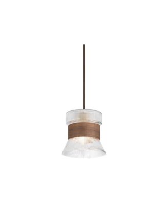 Possini Euro Carasco 7 1/2" Wide Wood and Gold Mini Pendant Light