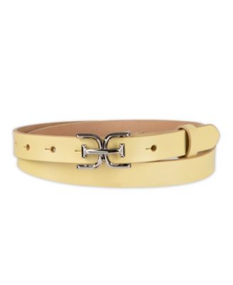 Women's Ultra Skinny Double-E Logo Plaque Buckle Belt