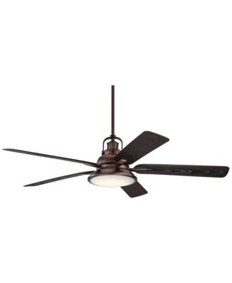 60" Wind and Sea Bronze Fan with Rod for 10-Ft Ceilings and Remote