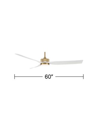 60" Casa Montage Soft Brass and LED Ceiling Fan w/ 18" Rod