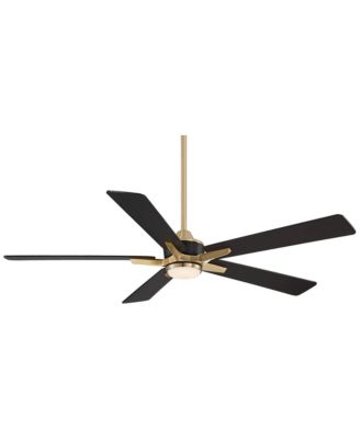 52" Vegas Nights Brass LED Ceiling Fan with 12" Downrod