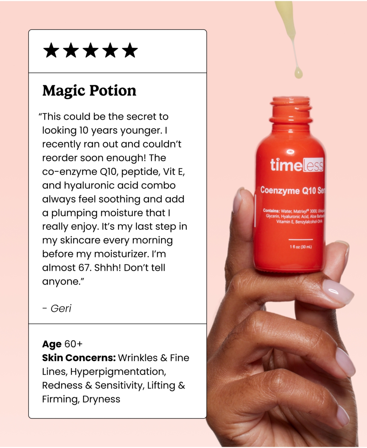 Timeless Skin Care Coenzyme Q10 + Peptides Serum