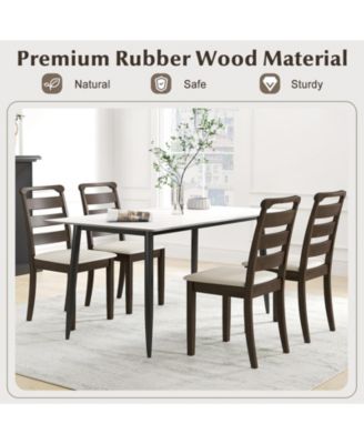 Upholstered Wooden Dining Chairs Set of Two