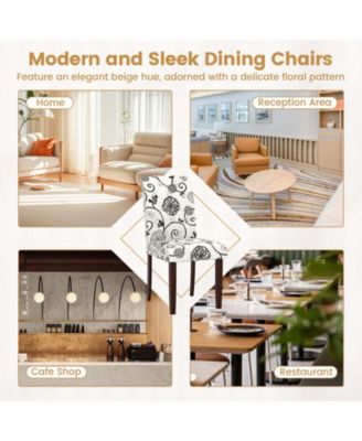 Button Tufted Upholstered Dining Chairs Set of Two