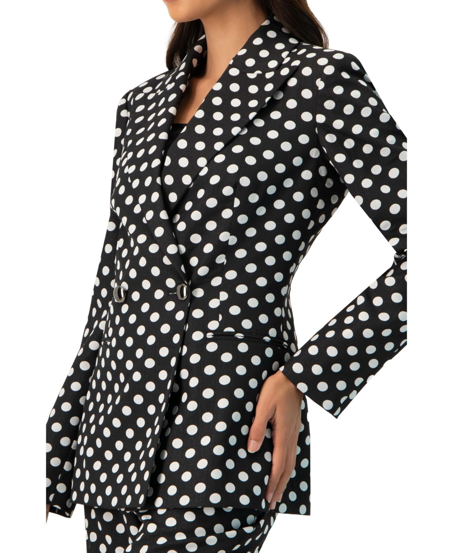 Women's Double-Breasted Polka Dot Blazer