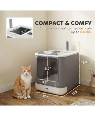 Cat Litter Box with Lid, Enclosed Litter Box for Medium Cats