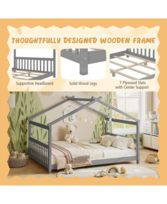 Full House Bed Montessori Floor Bed with Headboard