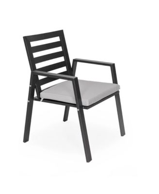 Chelsea Outdoor Dining Armchair - Modern Patio Chair with Aluminum Frame, Weather Resistant UV-Protected Cushions Olefin Fabric.