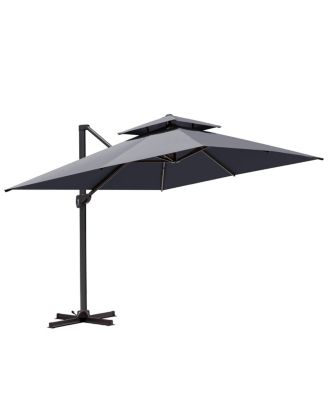Outdoor Patio  Aluminum Double Top Cantilever Umbrella