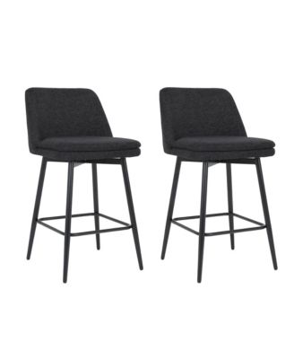 Set of 2 Counter Height Swivel Bar Stools, Swivel Barstools, 25.6" Seat Height Counter Stools