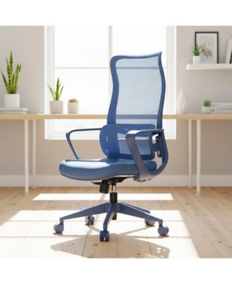 Home Office Desk Chair Featuring Breathable Mesh High Back, Adjustable Lumbar Support and Soft Foam Cushion for Study Room
